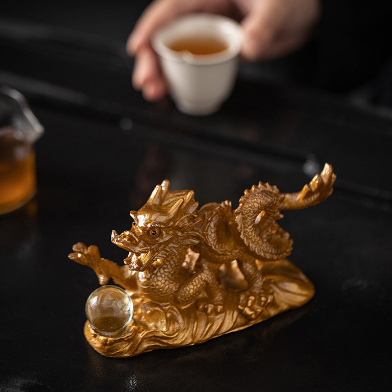 Mythstone Year Of The Dragon Color Changing Resin Luck Success Tea Pet Home Figurine Decoration