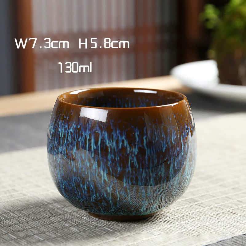 Mythstone Multicolor Ceramic Teacup Ocean Wave Tea Cups