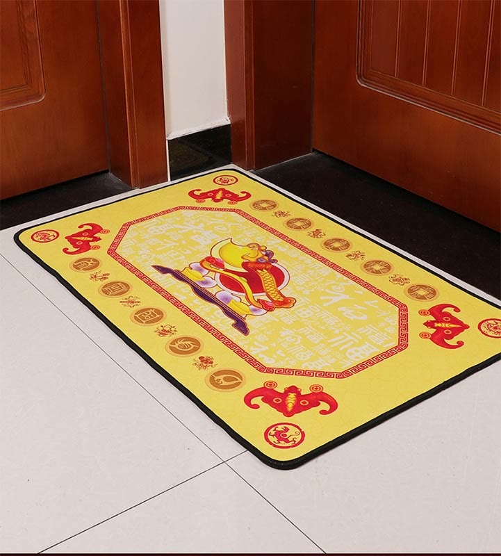 Mythstone Five Elements Lucky Crane Gourd Kirin Dragon Axe Nine Koi Fish Non-slip Foot Pad Doormat