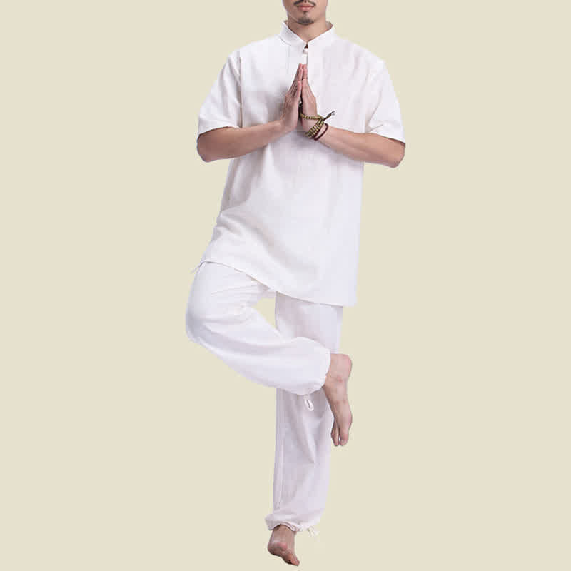 Conjunto de ropa de lino y algodón para hombre con meditación zen espiritual Mythstone