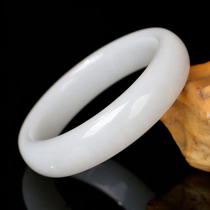 Mythstone Natural Golden Silk Jade Wealth Luck Bracelet Bangle