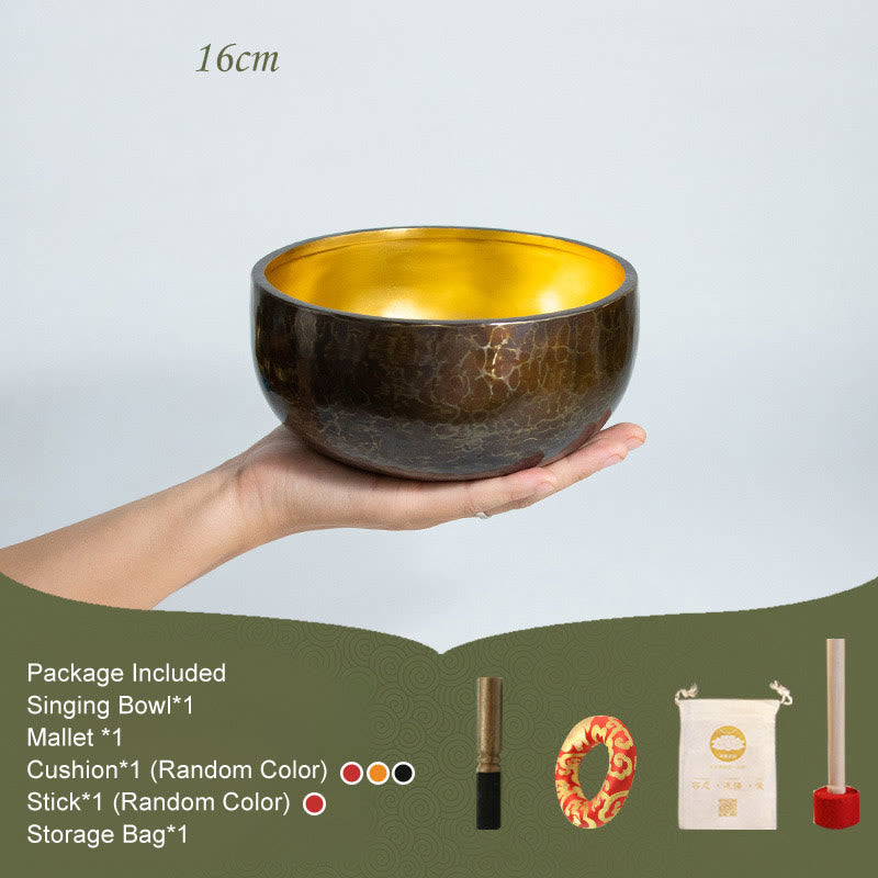 Mythstone Tibetan Meditation Sound Bowl Handcrafted Healing Yoga Mindfulness Singing Bowl Set