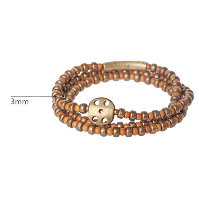 Mythstone Retro Olive Pit Copper Wealth Bracelet