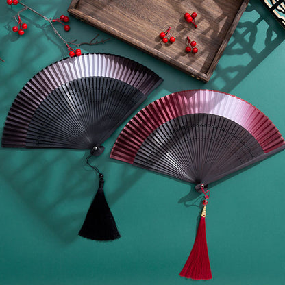 Mythstone Gradient Handheld Bamboo Folding Fan