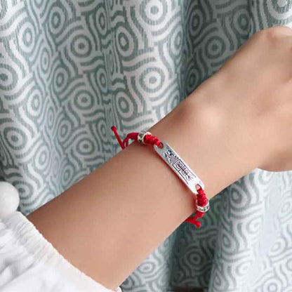 Mythstone 925 Sterling Silver Red String Luck Strength Braid Bracelet