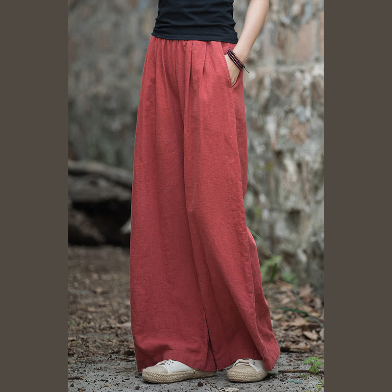 Pantalones de yoga casuales de pierna ancha retro Mythstone para mujer con bolsillos 