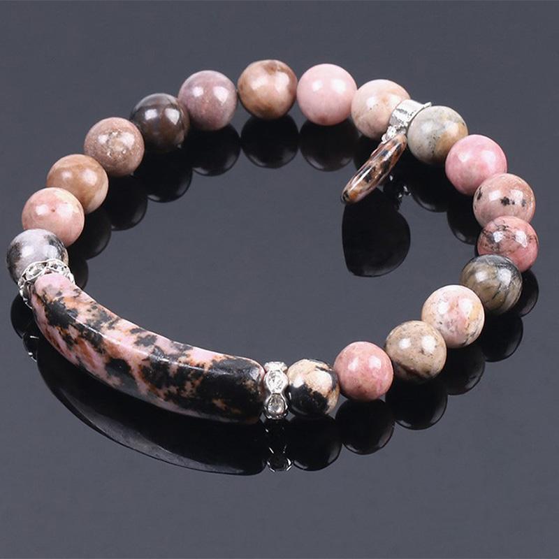 Mythstone Natural Quartz Love Heart Healing Beads Bracelet