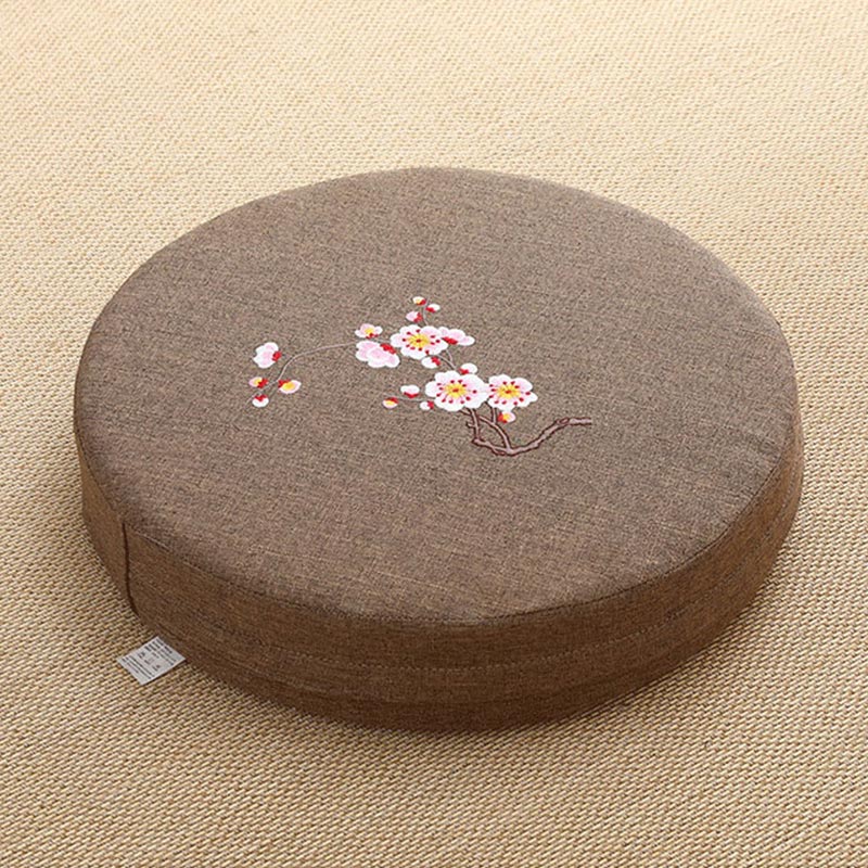 Mythstone Lotus Simple Pattern Cotton Linen Meditation Seat Cushion Home Decoration