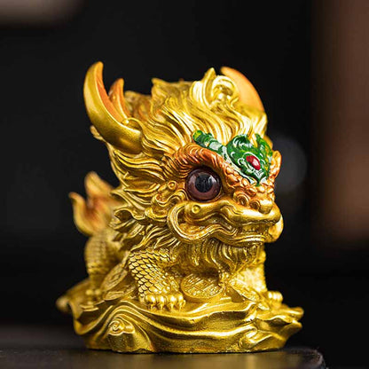 Mythstone Color Changing Small Kirin Resin Tea Pet Home Figurine Decoration