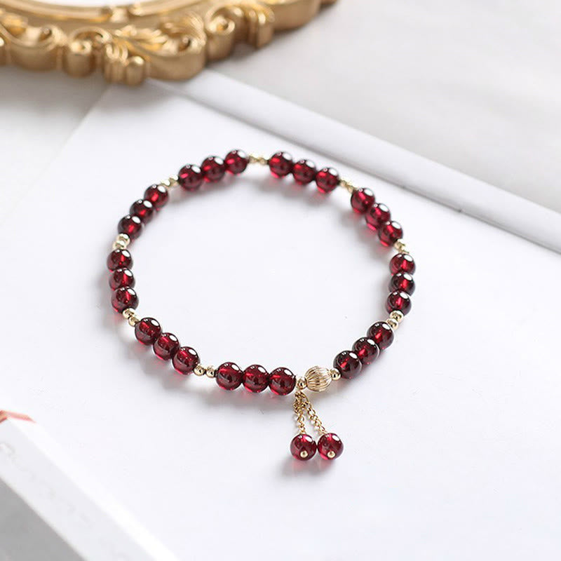 Mythstone 14K Gold Natural Garnet Calm Bracelet