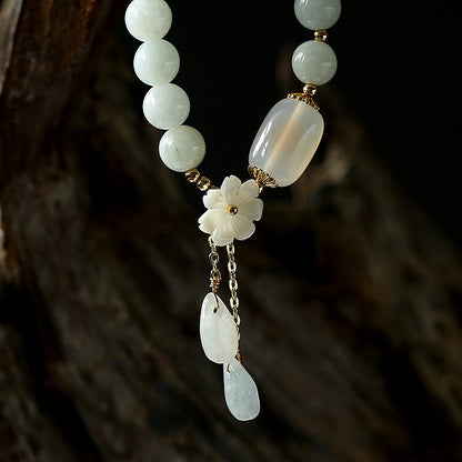 MythStone Natural White Jade Luck Bracelet