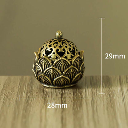 Mythstone Tibetan Mini Lotus Pattern Meditation Copper Incense Burner