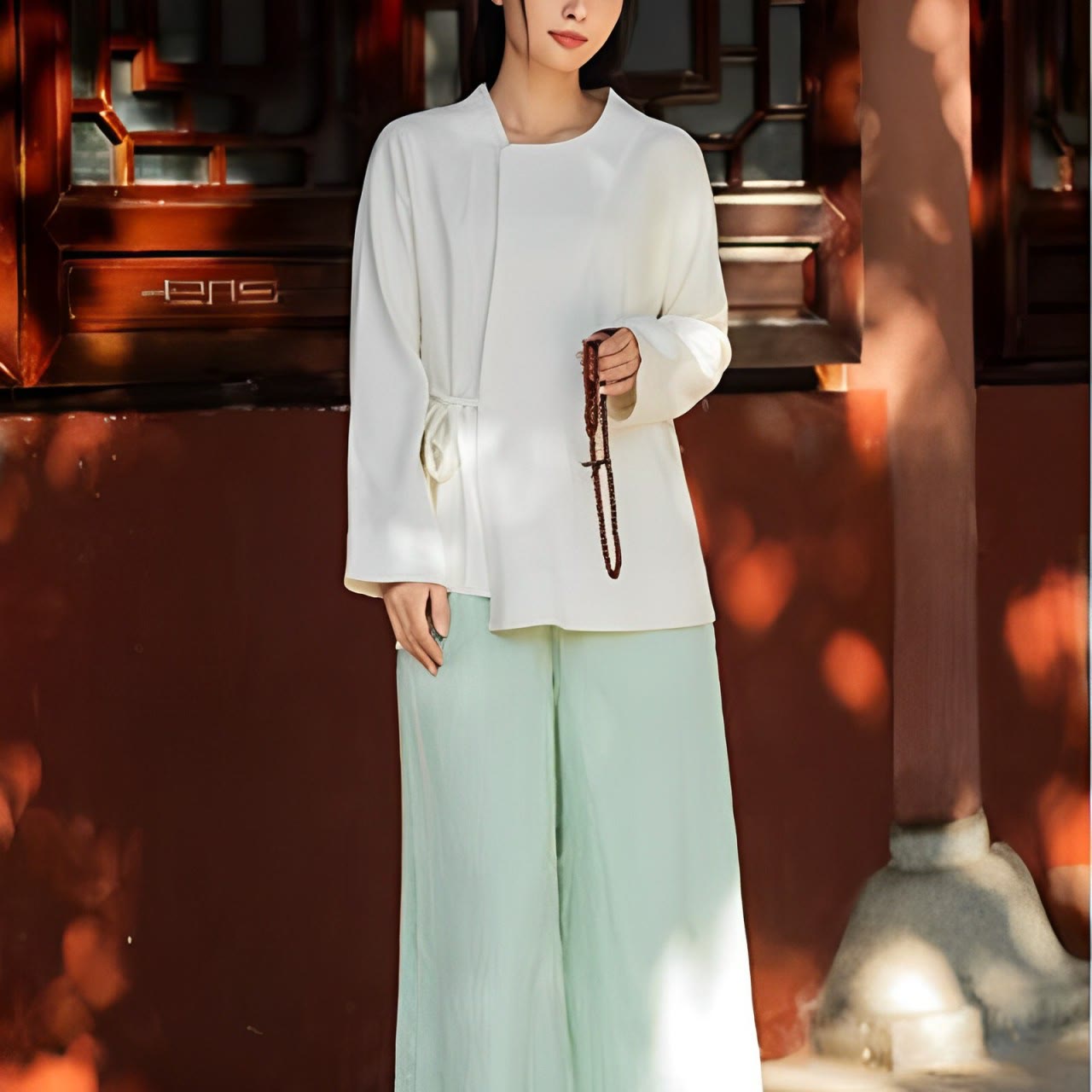 Mythstone Long Sleeve Jacket Shirt Top Wide Leg Pants Zen Tai Chi Yoga Meditation Clothing