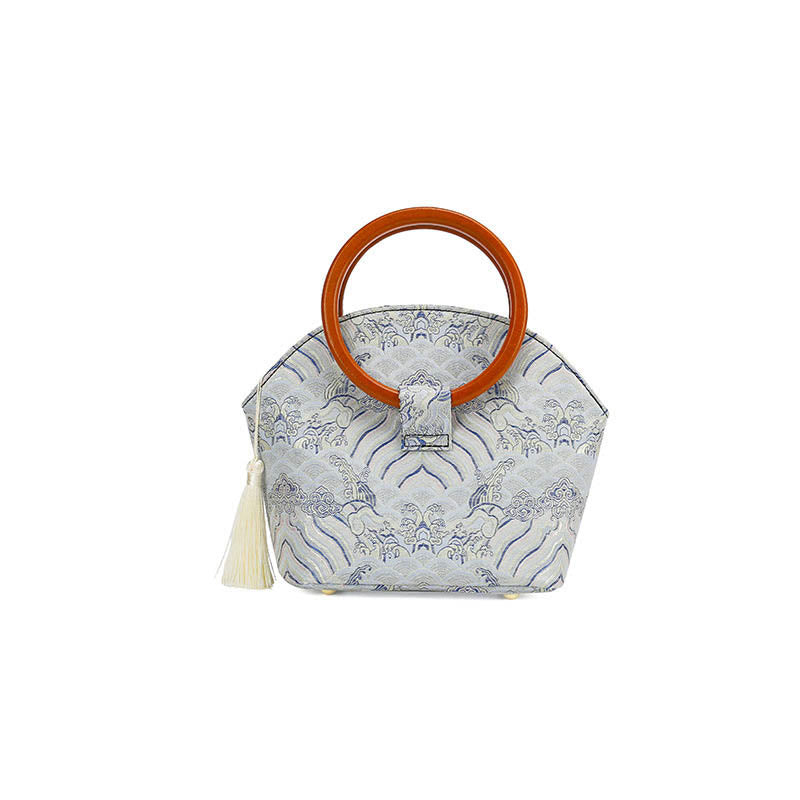 Mythstone Auspicious Clouds Shell Print Handbag