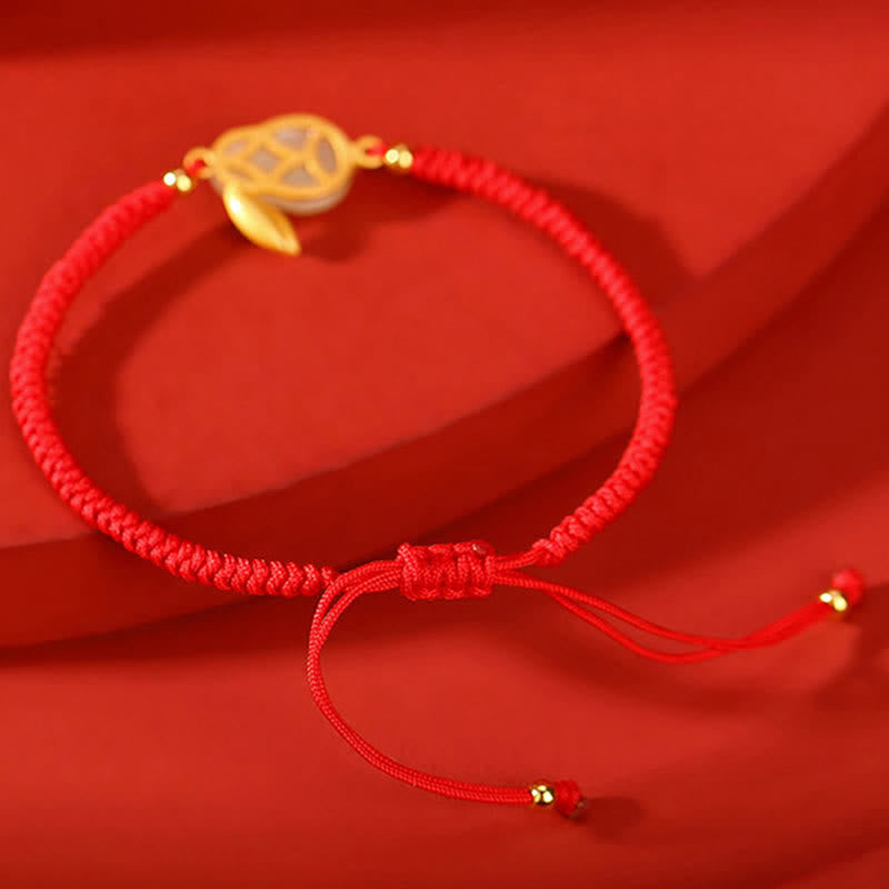 Mythstone 925 Sterling Silver Year of the Rabbit Hetian White Jade Luck Red String Protection Bracelet