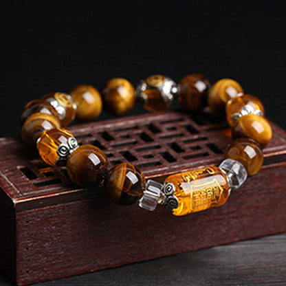 MythStone Tiger Eye Bead Fortune Prosperity Bracelet