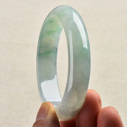 Mythstone Natural Jade Luck Healing Prosperity Bangle Bracelet