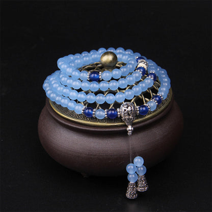 Mythstone 108 Beads Blue Crystal Healing Bracelet Mala