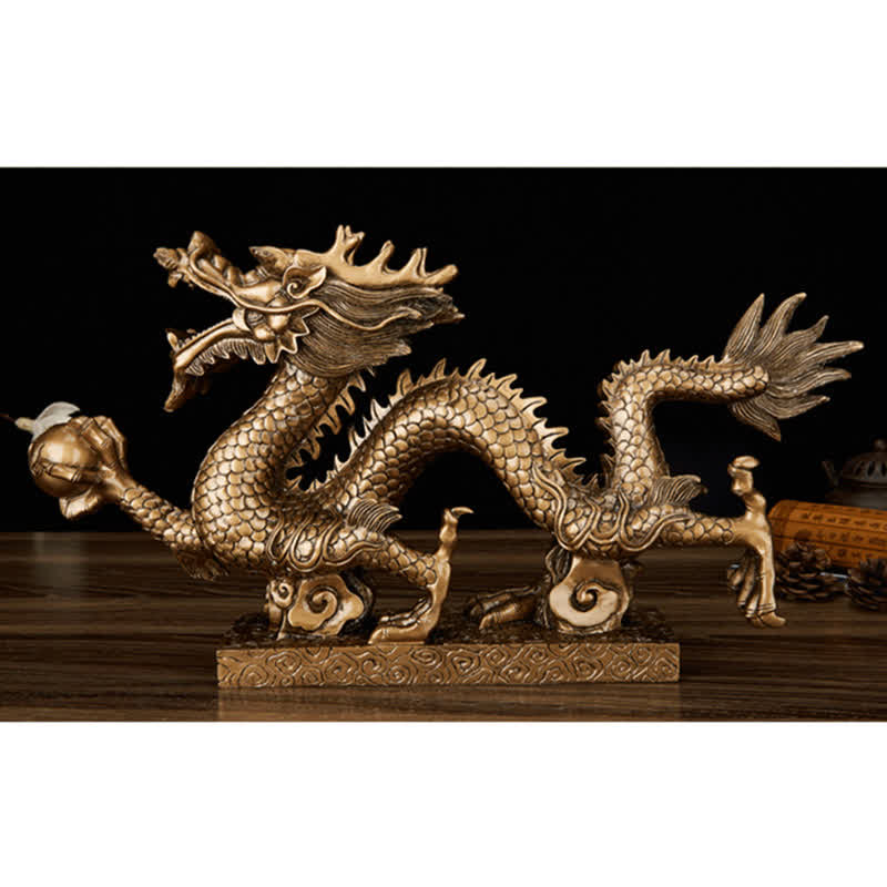 Mythstone Feng Shui Dragon Auspicious Cloud Wealth Luck Decoration