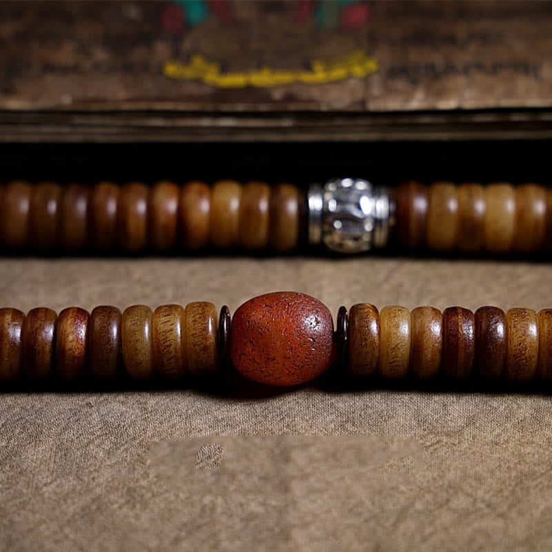 MythStone Tibetan 108 Mala Beads Yak Bone Dzi Bead PiXiu Nine Palaces Eight Diagrams Balance Bracelet