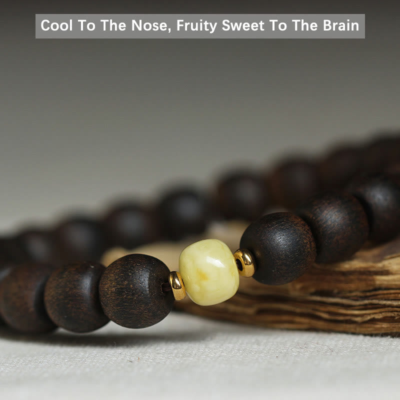 Mythstone Rare Brunei Agarwood Amber Balance Peace Calm Bracelet