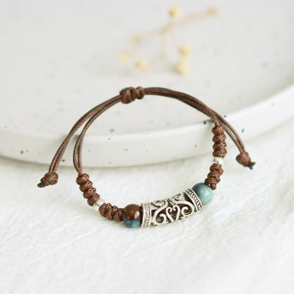 Mythstone Tibet Ceramic Bead Wealth String Bracelet