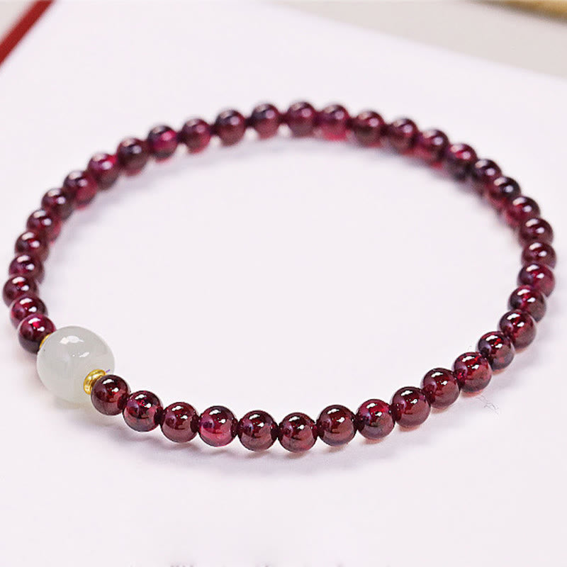 Mythstone Natural Garnet Jade Bead Purification Bracelet