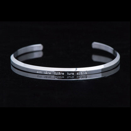 Mythstone Six True Words Engraving Titanium Steel Blessing Protection Bracelet