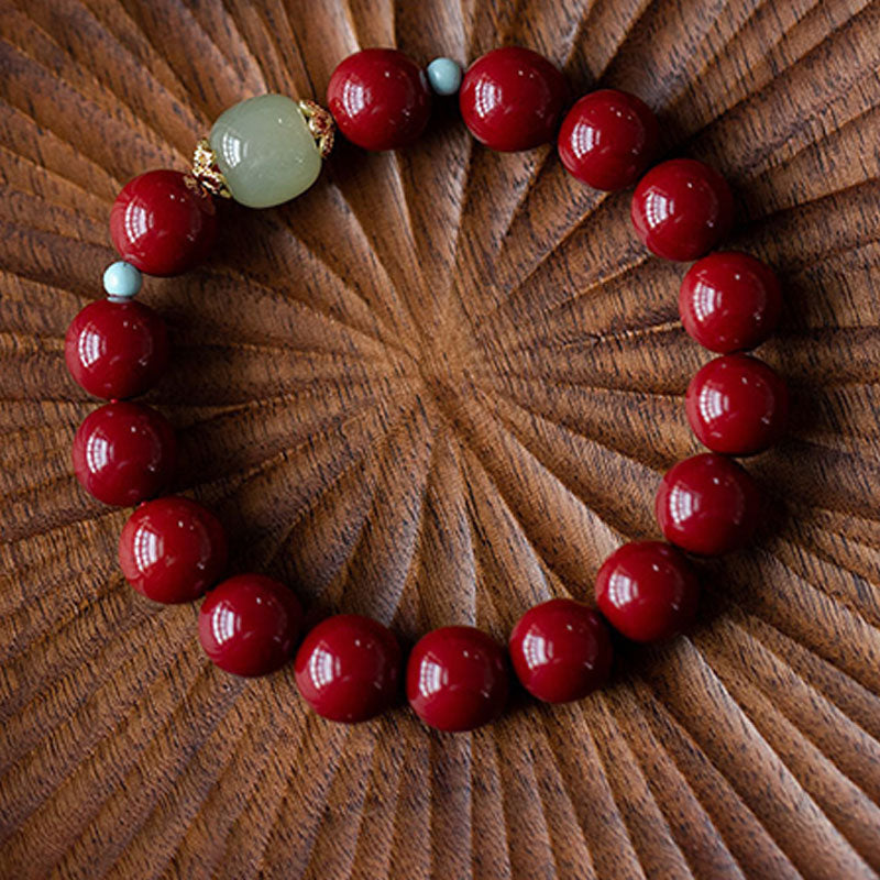 MythStone Cinnabar Green Aventurine Fortune Luck Bracelet