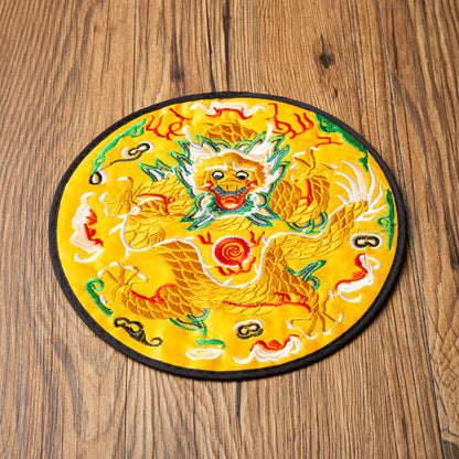 Mythstone Dragon Embroidery Cup Mat Pad Tea Cup Coaster Kung Fu Tea Mat