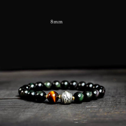 Mythstone To Experience a Reversal of Fortune Rainbow Obsidian Gold Sheen Obsidian Protection Bracelet