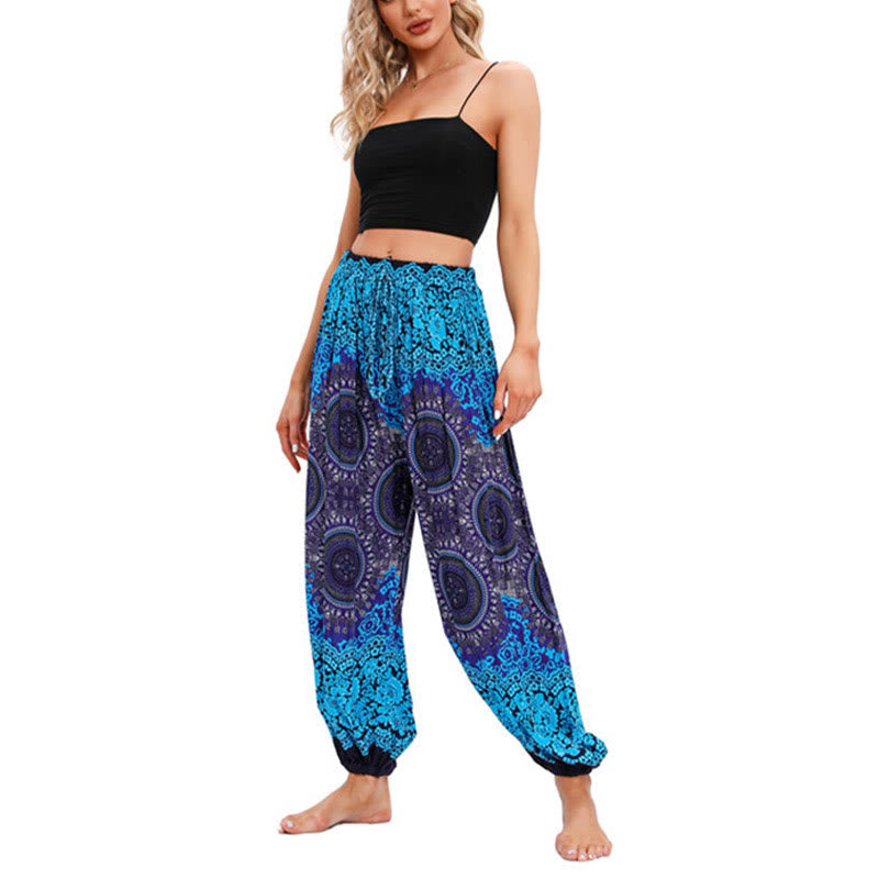 Pantalones de harén con estampado de brújula holgados e informales de Mythstone, pantalones de yoga para mujer 