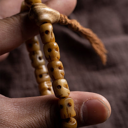 Pulsera de hueso de yak tibetano Mythstone El señor del bosque de cadáveres Ahuyenta a los malos espíritus