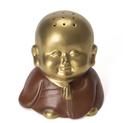 Mythstone Little Buddha Laughing Buddha Ceramic Healing Incense Burner