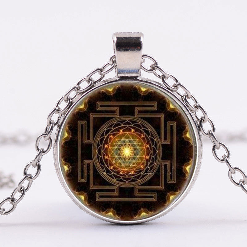 Mythstone Sacred Sri Yantra Time Gemstone Necklace