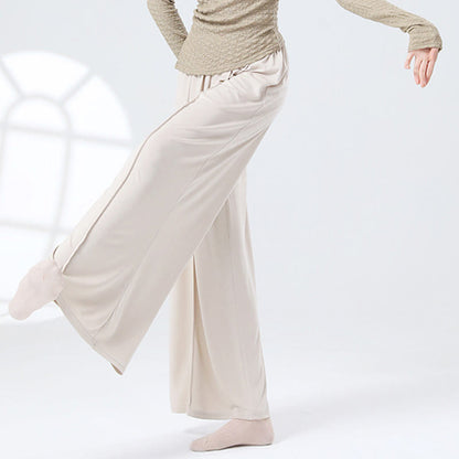 Mythstone Solid Color Loose Wide Leg Pants Dance Women's Yoga Pants