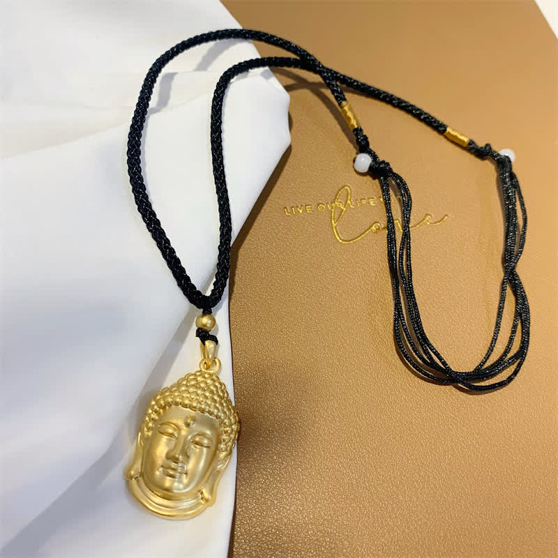 Mythstone Gold Buddha Copper Wealth Necklace Pendant