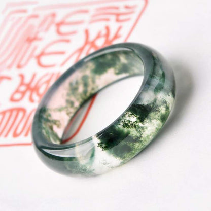 Mythstone Moss Agate Healing Balance Ring