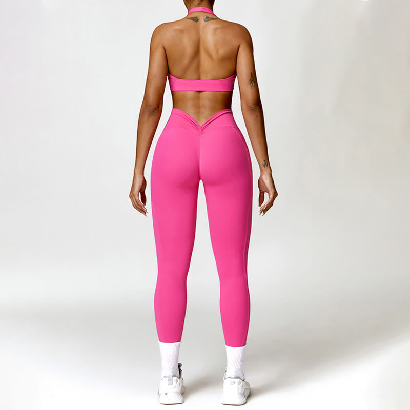 Sujetador con cuello halter Mythstone, leggings, pantalones, ropa deportiva, fitness, gimnasio, yoga, secado rápido 