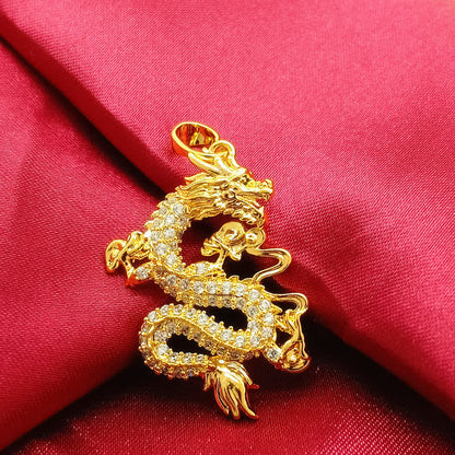 Mythstone Gold Dragon Protection Necklace Pendant