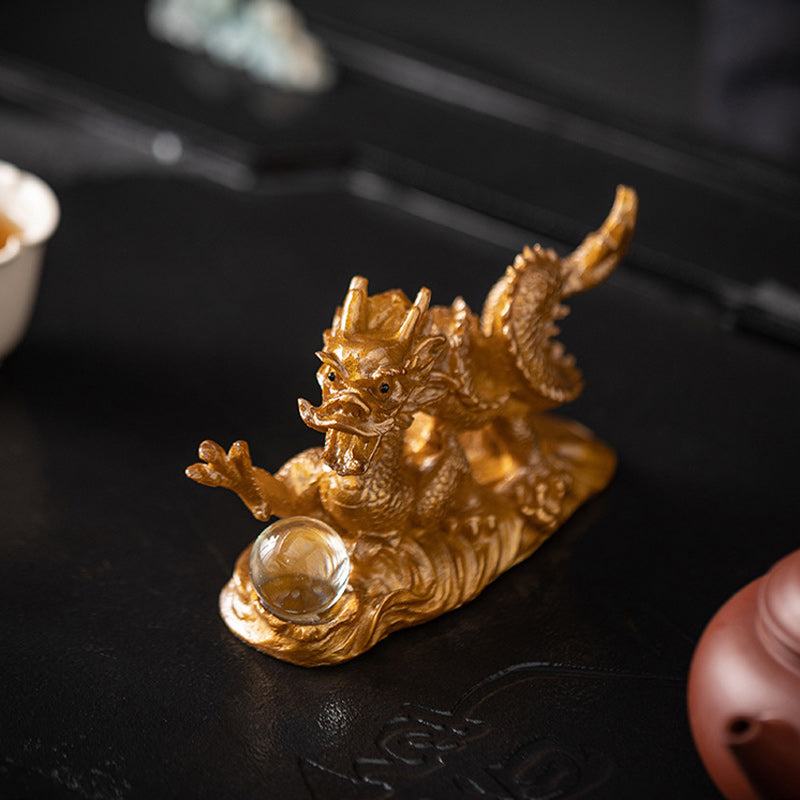 Mythstone Year Of The Dragon Color Changing Resin Luck Success Tea Pet Home Figurine Decoration