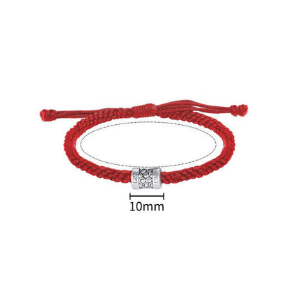 Pulsera de fuerza con hilo rojo y nube de la suerte de plata de ley 999 de Mythstone 