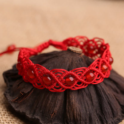 Mythstone Red Agate Confidence Red String Bracelet