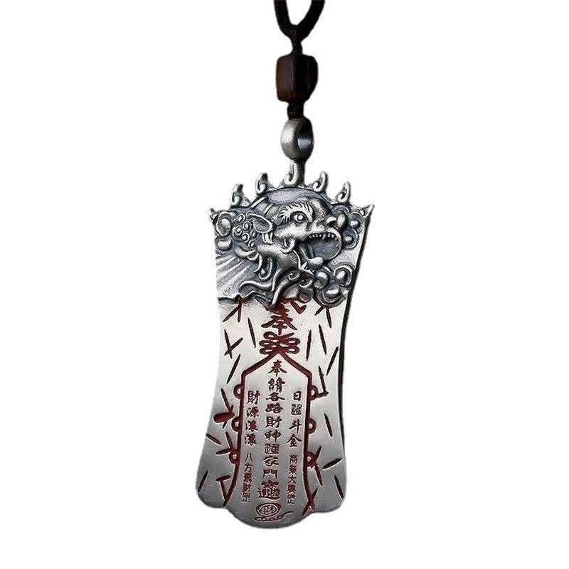 Mythstone FengShui Bagua PiXiu Cinnabar Balance Necklace Pendant