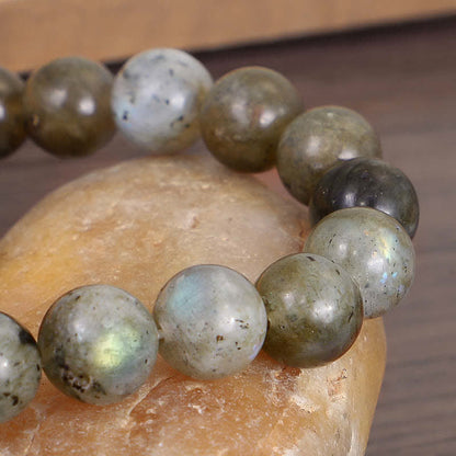 MythStone Natural Labradorite Moonstone Support Healing Beaded Bracelet