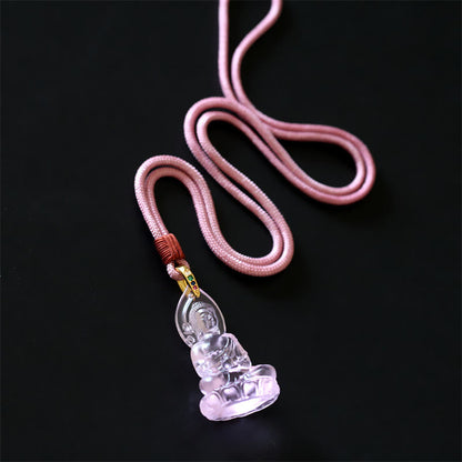 Mythstone Blue Tathagata Buddha Medicine Buddha Liuli Crystal Serenity Amulet Necklace Pendant