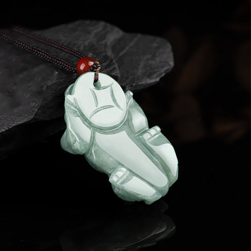 Mythstone Jade PiXiu Wealth Luck String Necklace Pendant