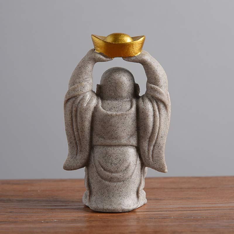 Mythstone Laughing Buddha Resin Statue Blessing Home Decoration