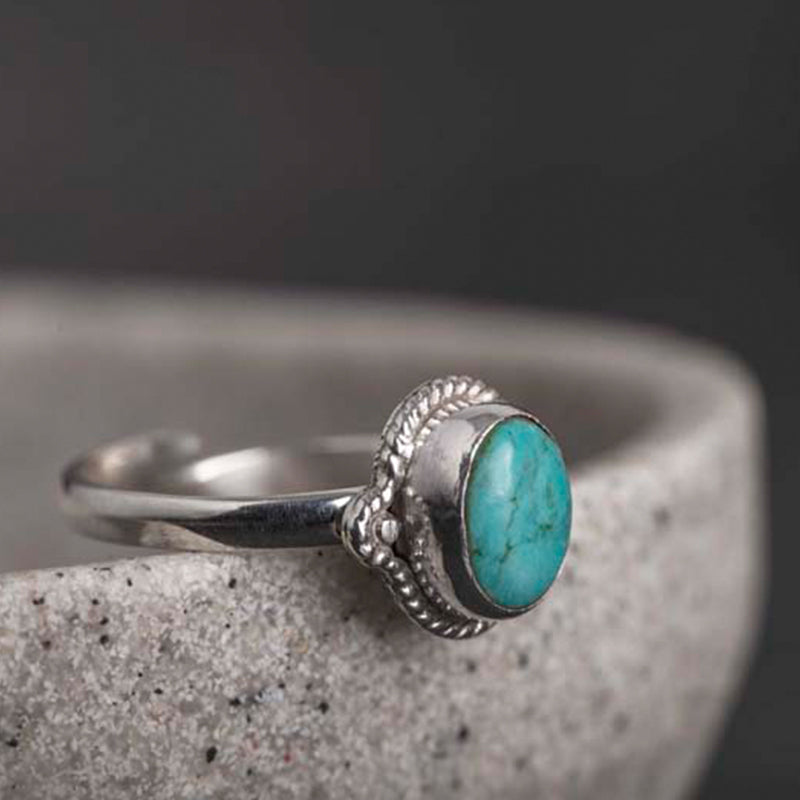 Mythstone 925 Sterling Silver Turquoise Wisdom Love Ring