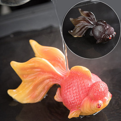 Mythstone Color Changing Koi Fish Resin Tea Pet Wealth Home Figurine Decoration